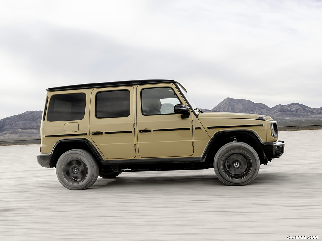 2025 Mercedes-Benz G 580 Electric with EQ Technology (Color: MANUFAKTUR Desert Sand Non-Metallic) - Side