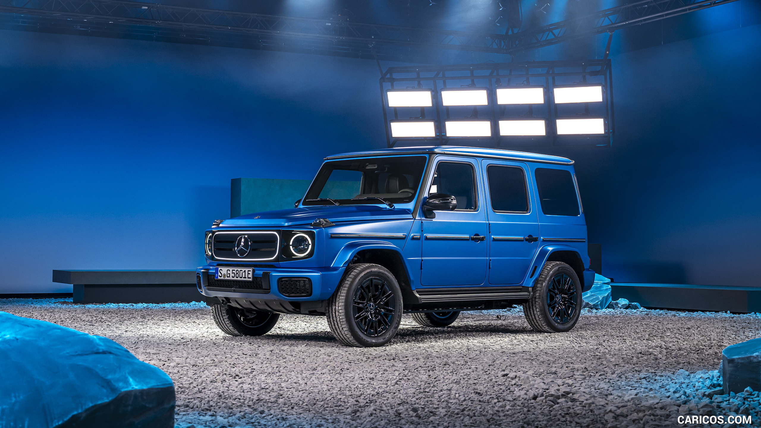 2025 Mercedes-Benz G 580 Electric with EQ Technology Edition One (Color: MANUFAKTUR South See Magno) - Front Three-Quarter, #69 of 107
