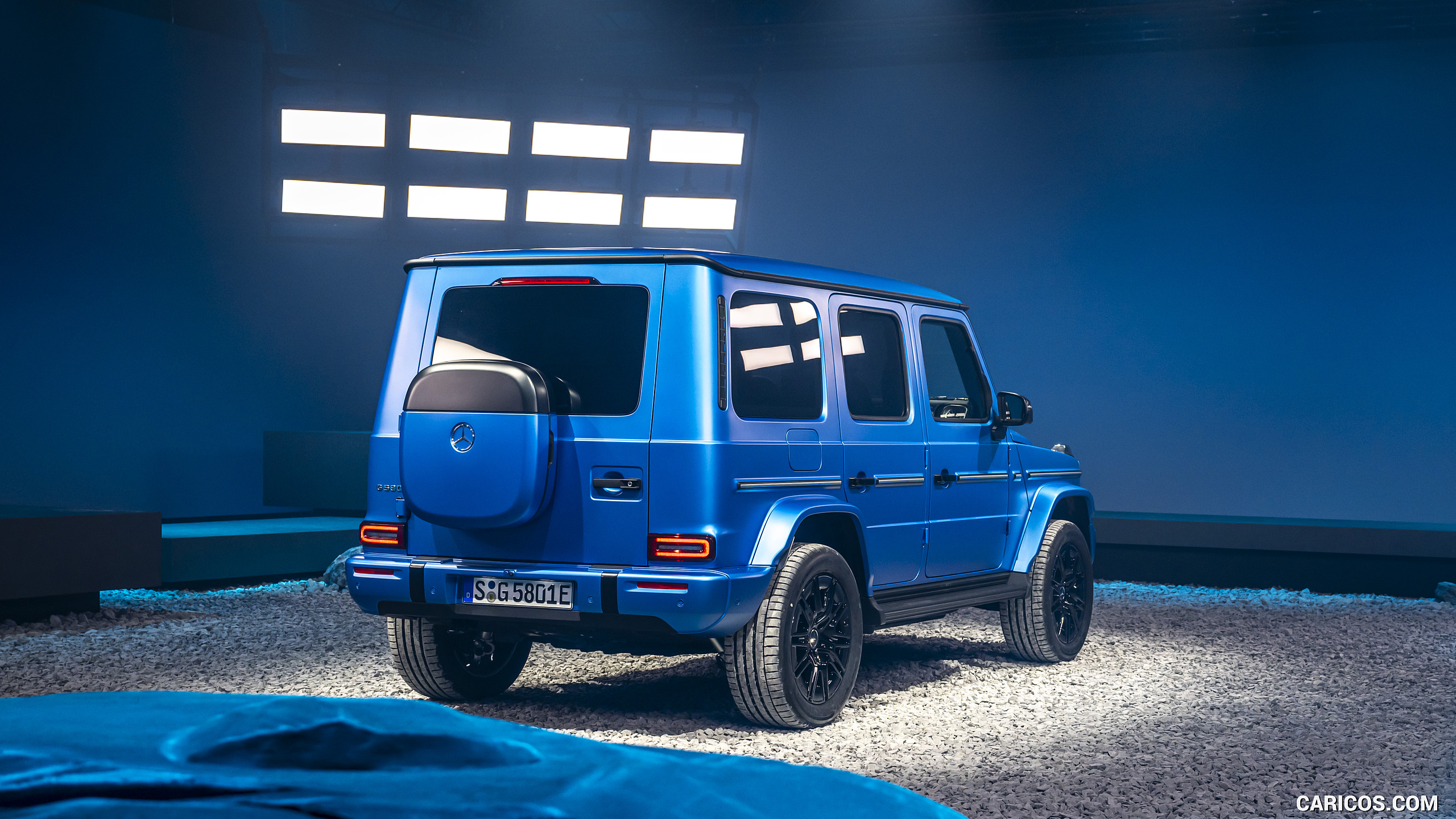 2025 Mercedes-Benz G 580 Electric with EQ Technology Edition One (Color: MANUFAKTUR South See Magno) - Rear Three-Quarter, #76 of 107