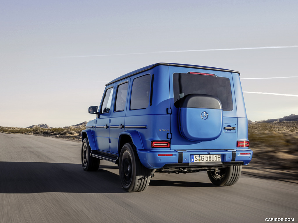 2025 Mercedes-Benz G 580 Electric with EQ Technology Edition One (Color: MANUFAKTUR South See Magno) - Rear Three-Quarter