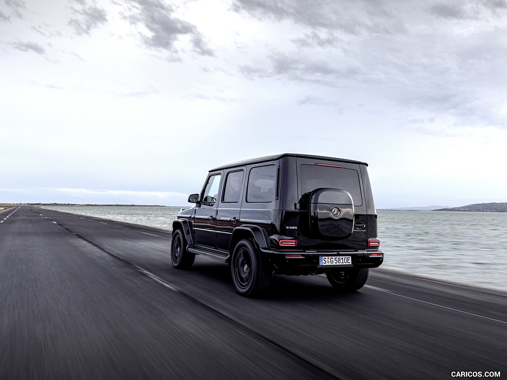 2025 Mercedes-Benz G 580 with EQ Technology (Color: Obsidian Black Metallic) - Rear Three-Quarter