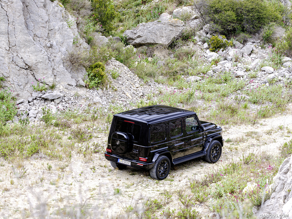 2025 Mercedes-Benz G 580 with EQ Technology (Color: Obsidian Black Metallic) - Rear Three-Quarter