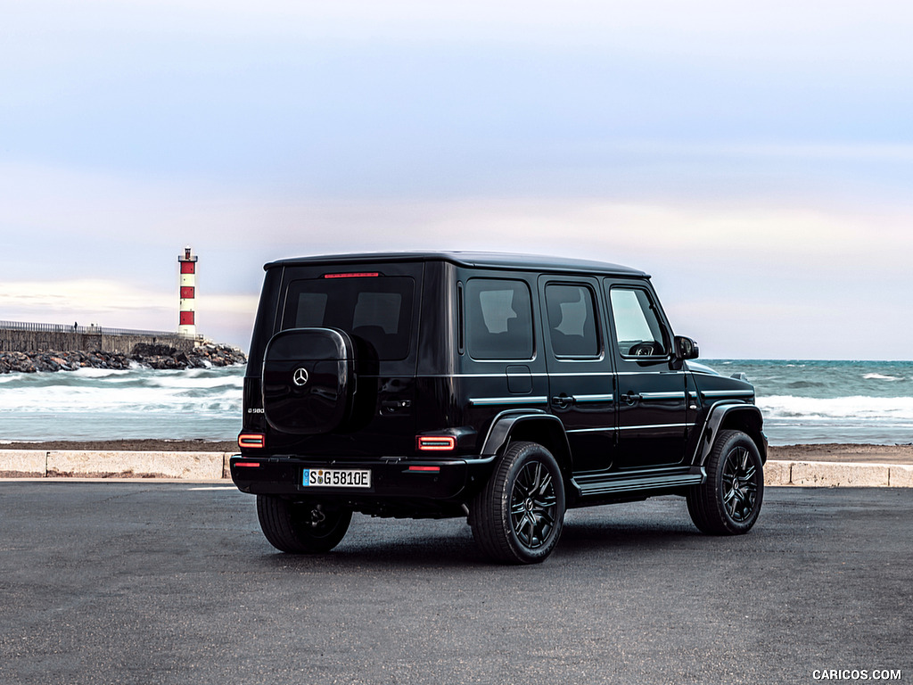 2025 Mercedes-Benz G 580 with EQ Technology (Color: Obsidian Black Metallic) - Rear Three-Quarter