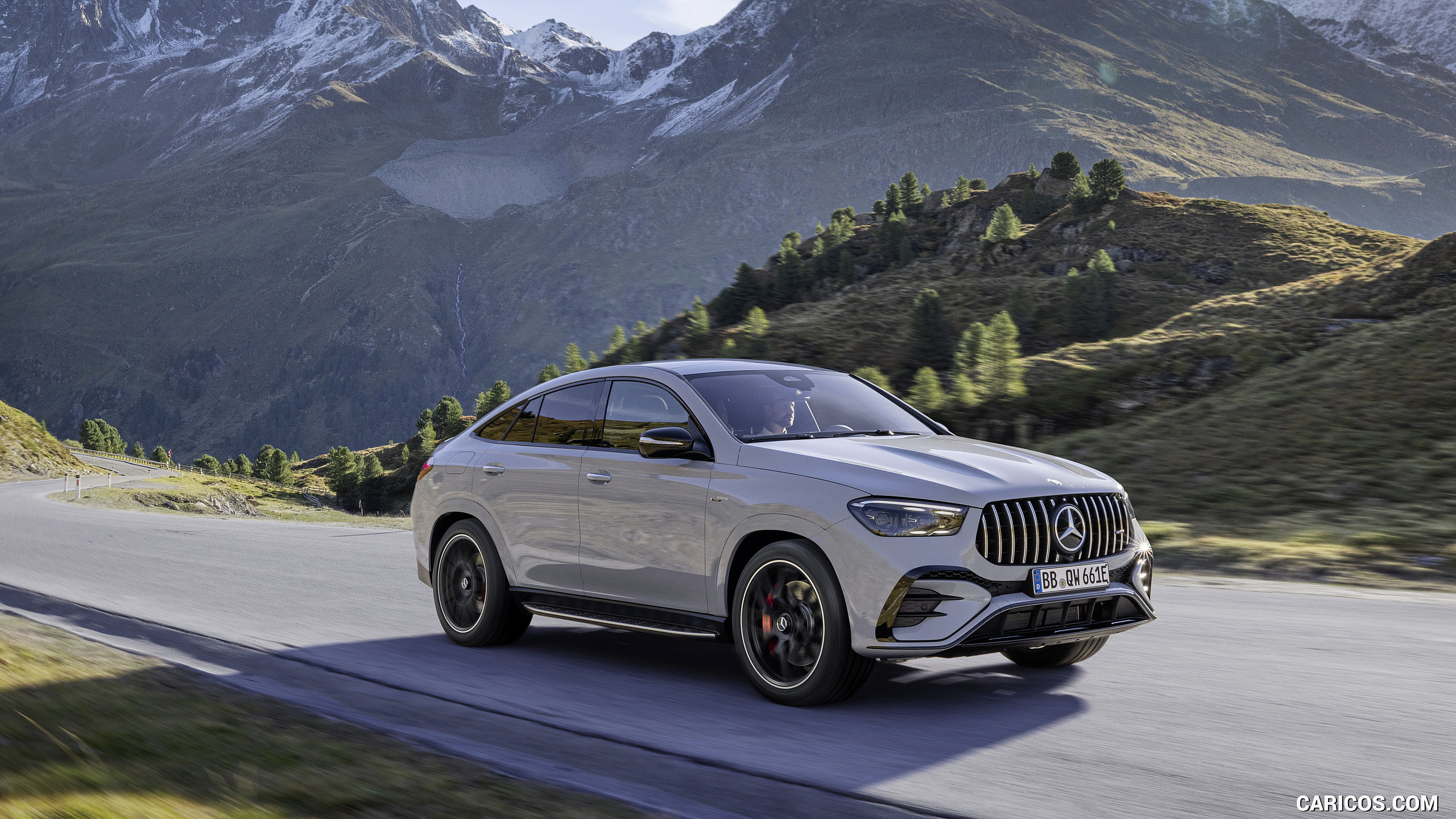 2026 Mercedes-AMG GLE 53 HYBRID 4MATIC+ Coupe (Color: Alpine Grey) - Front Three-Quarter, #7 of 25
