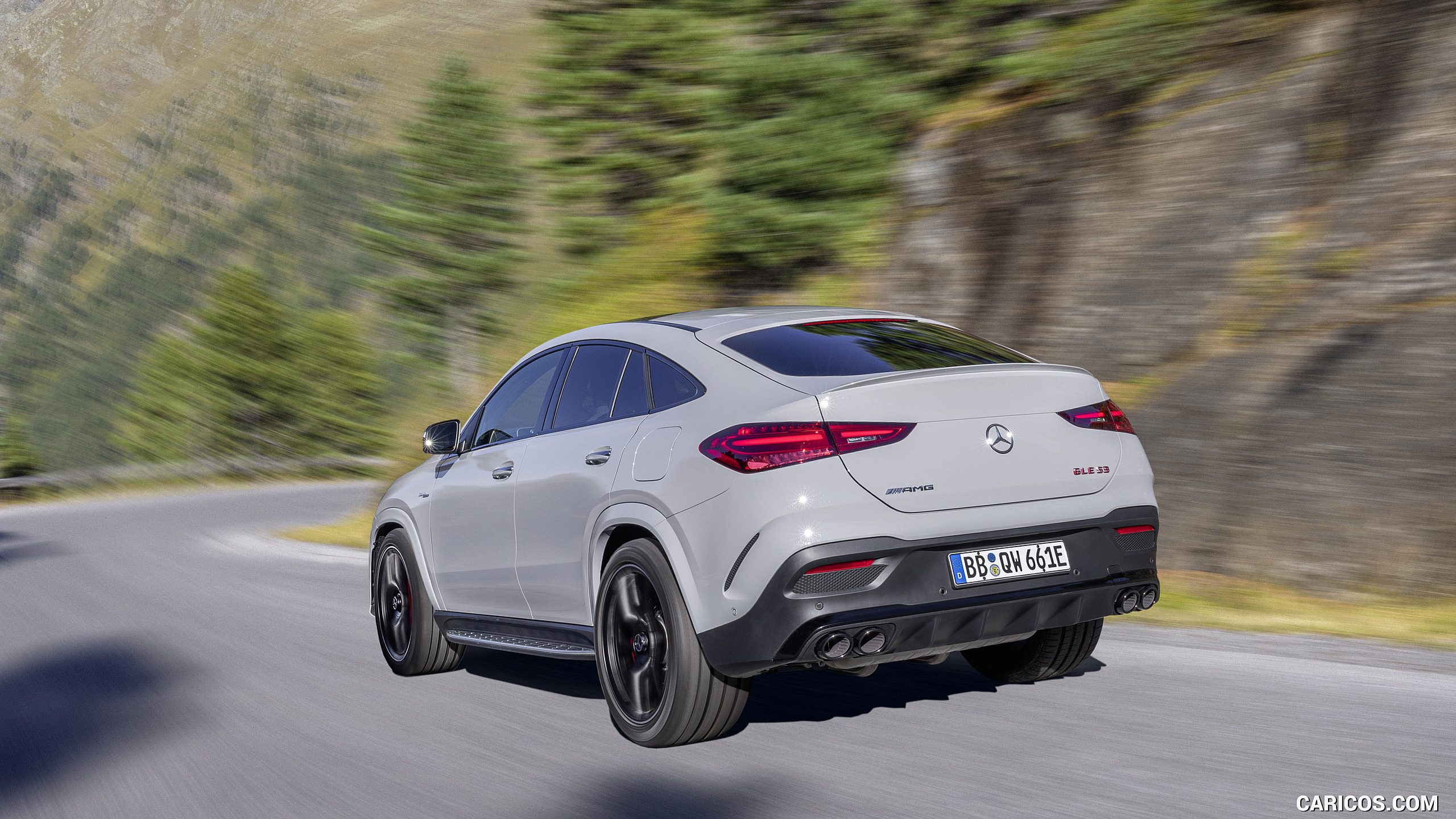 2026 Mercedes-AMG GLE 53 HYBRID 4MATIC+ Coupe (Color: Alpine Grey) - Rear Three-Quarter, #5 of 25