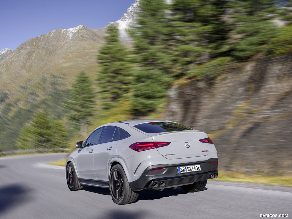 2026 Mercedes-AMG GLE 53 HYBRID 4MATIC+ Coupe (Color: Alpine Grey) - Rear Three-Quarter