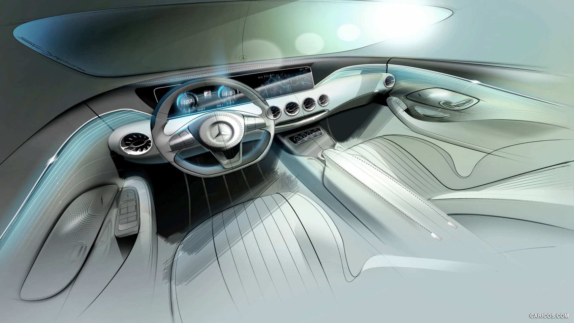 Mercedes-Benz S-Class Coupe Concept (2013) Interior - Design Sketch, #54 of 58