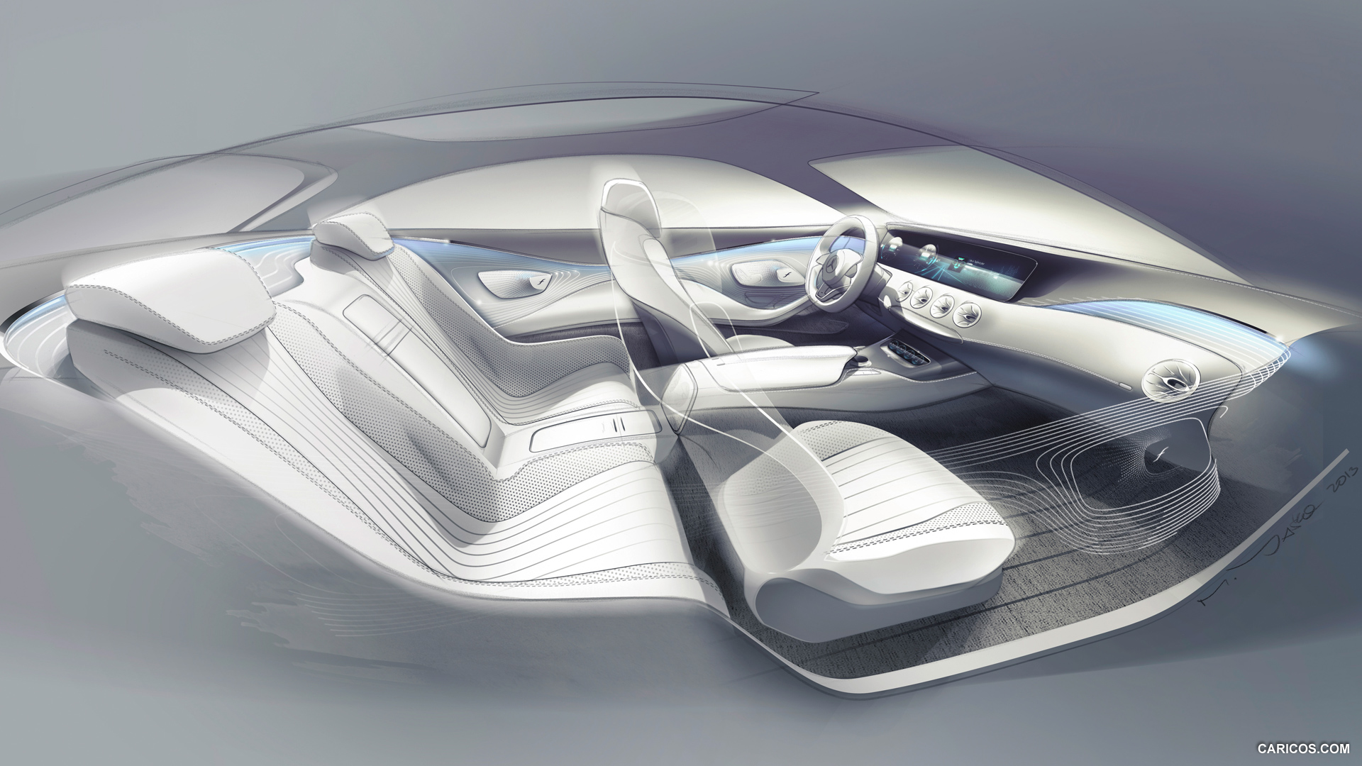 Mercedes-Benz S-Class Coupe Concept (2013) Interior - Design Sketch, #56 of 58